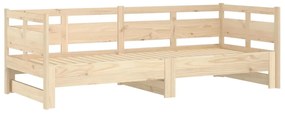 Estrutura sofá-cama de puxar 2x(90x200) cm pinho maciço