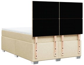 Cama com molas/colchão 140x190 cm tecido cor creme