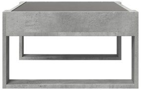 Mesa de centro luzes LED Infinity 70x53x30 cm cinzento cimento