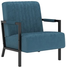 vidaXL Poltrona veludo azul