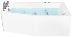 Banheira de hidromassagem de canto versão à esquerda em acrílico branco 170 x 80 cm TALITA Beliani