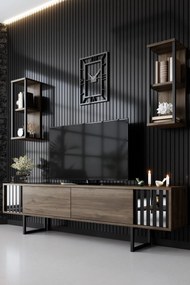 Unidade TV Chrome Line – Nogueira e Preto – Estrutura de 180 cm