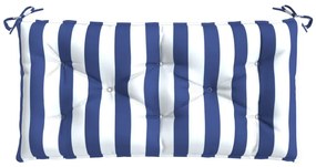 Almofadão p/ banco jardim 100x50x7 cm tecido oxford azul/branco