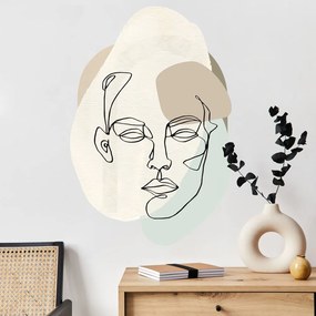 Autocolante de parede - Linha de rosto
