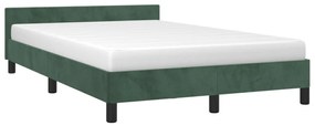 Estrutura de cama com colchão verde escuro 120x190 cm Veludo