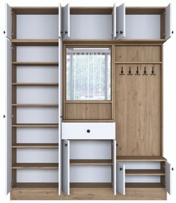 Cabideiro EA104 – Nogueira e Branco – 179,6 x 226,4 x 37,5 cm