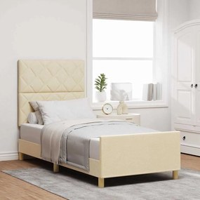 Cama vidaXL Creme 90x190 cm Tecido