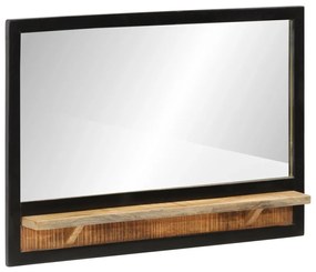vidaXL Espelho com prateleira 80x8x55 cm vidro e mangueira maciça