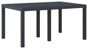 Mesa de Jardim Antracite 150x100x73 cm em Rattan Sintético