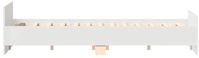 Estrutura de cama c/ painéis cabeceira e pés 200x200 cm branco