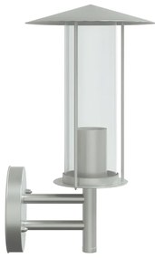Candeeiros de parede p/ exterior 2 pcs aço inoxidável prateado
