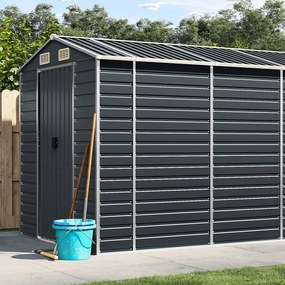 vidaXL Abrigo de jardim 191x555x198 cm aço galvanizado antracite