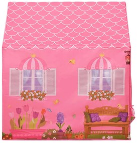 Tenda de brincar infantil com 250 bolas 69x94x104 cm rosa
