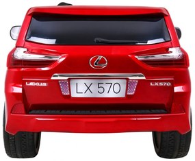 Carro elétrico para Crianças 24V 4x4 2 Lugares Lexus LX570 Rodas de EVA, Assento de couro Vermelho Pintado