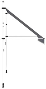 Toldo retrátil manual 300 cm riscas azuis e brancas