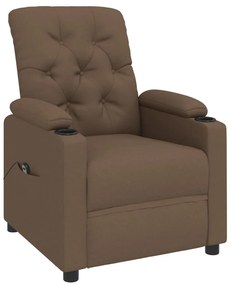 Poltrona elétrica reclinável tecido castanho