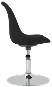 Cadeiras de jantar giratórias 4 pcs tecido preto