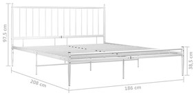 Estrutura de cama 180x200 cm metal branco