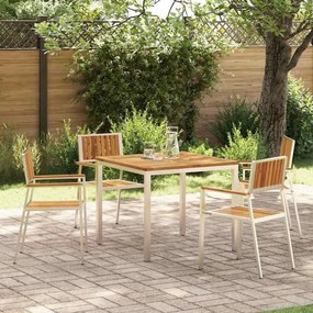 Conjunto de Jantar para Jardim vidaXL 5 Peças Madeira Sólida de Acácia