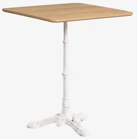 Mesa De Bar Quadrada Em Mdf Azteca 70 X 70 Cm & Castanho Madeira Natural – Branco Glacial - Sklum