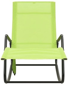 Espreguiçadeira aço e textilene verde