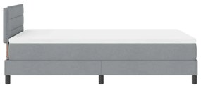 Cama Box com Colchão &amp; Luz LED Cinza 120x190 cm Tecido