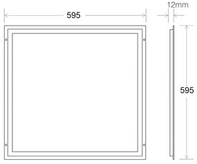 Pack 2 Painéis Led FRAMELUX 42W, driver LIFUD, 60x60 cm branco quente