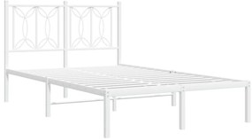 Estrutura de cama com cabeceira 120x200 cm metal branco