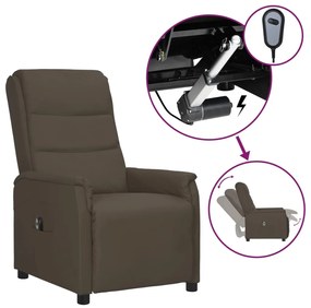 vidaXL Poltrona reclinável elétrica couro artificial cinzento