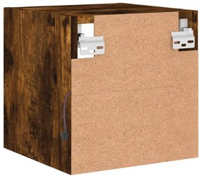 Móveis de parede para TV com luzes LED 2 pcs carvalho fumado