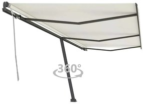 Toldo retrátil manual independente 600x300 cm cor creme