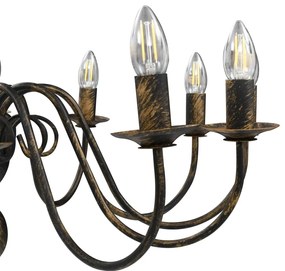 Lustre antigo de 12 lâmpadas E14 preto