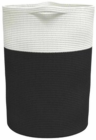 Cesto de arrumação Ø49x65 cm algodão preto e branco