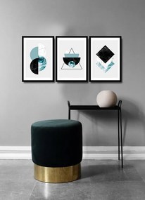 Pintura Decorativa em MDF com Moldura 3Psctcız-002 – Multicolor – 36 x
