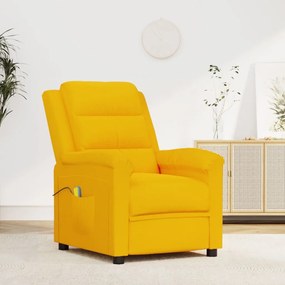 vidaXL Poltrona de massagens veludo amarelo