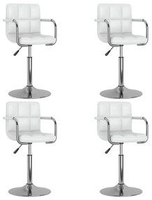 Cadeiras de jantar giratórias 4 pcs couro artificial branco