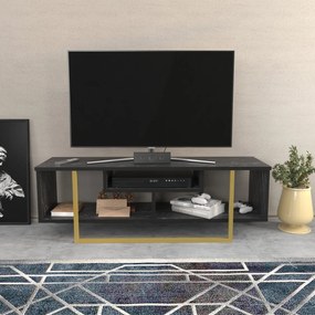 Móvel para TV Asal – Preto e Dourado – 120 cm x 35,2 cm x 40,2 cm