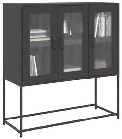 Aparador 100,5x39x107 cm aço laminado a frio preto