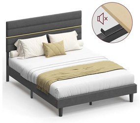 Estrutura de cama de casal para colchão (NÃO INCLUÍDO) de 160 x 200 cm Cinzento