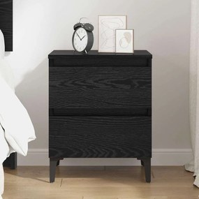 Cabinet de Cama Carvalho Preto 40x35x50 cm Madeira Engenheirada