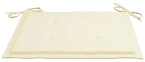 Cadeiras de jardim c/ almofadões creme 4 pcs teca maciça