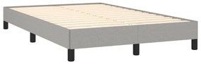 Cama boxspring com colchão 120x190 cm tecido cinzento-claro