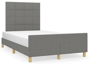 vidaXL Estrutura de cama sem colchão cinza escuro 120x190 cm tecido