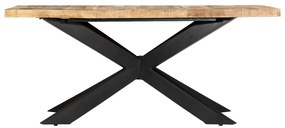 Mesa de jantar 180x90x76 cm madeira de mangueira maciça áspera