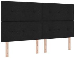 Cabeceira vidaXL Botão Almofadado Preto 180 cm Tecidos