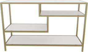 Móvel TV Robbins – Dourado e Branco – 120 cm x 39 cm x 75 cm