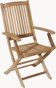 Cadeiras de jardim dobráveis em madeira de teca com braços Fun, conjunto de 2