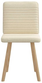 Cadeiras de jantar 2 pcs tecido cor creme