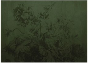 Papel de parede Gradient Flowers Verde