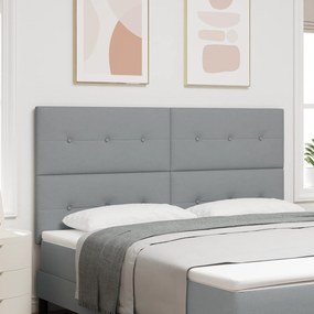 Cabeceira vidaXL Botão Estofada Cinza Claro 180 cm Tecido